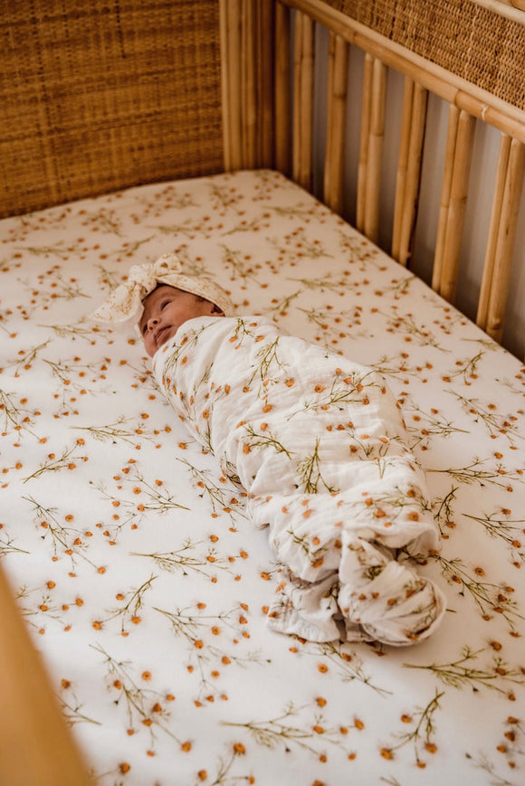 Daisy Meadow Cotton & Bamboo Swaddle